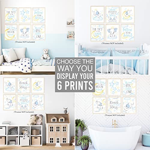 Elephant 4 Children's Wall Art | Set of 6 | Nursery Decor