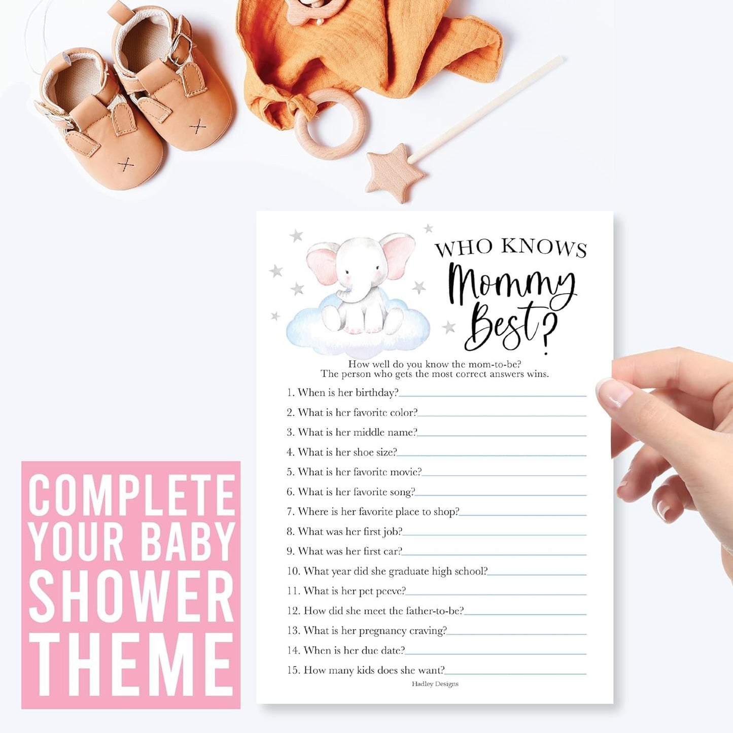 20 Elephant Baby Shower Games Boy - Hilarious Baby Shower Games For Boy, Who Knows Mommy Best Baby Shower Game Card, Baby Games For Baby Shower Games Dad Jokes, Baby Shower Boy Baby Shower Games Funny