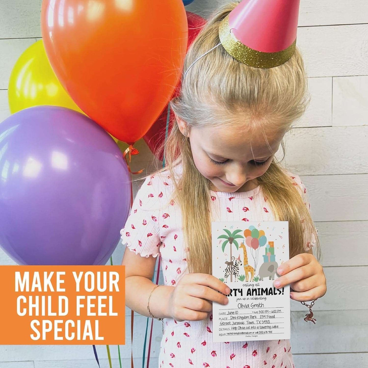 15 Party Animal Birthday Invitations Girl - Kids Birthday Invitations Boy, Jungle Birthday Party Invitations For Boys, Zoo Birthday Invites For Boy, Birthday Invitation Cards, Birthday Party Invites