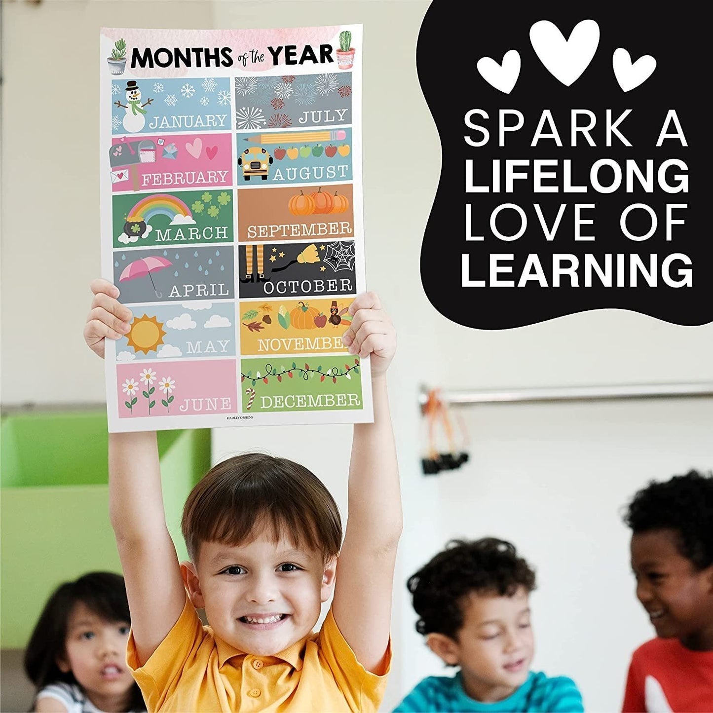 ABC, Days, Months, & Weather Prek Posters | Set of 4 | Educational Posters