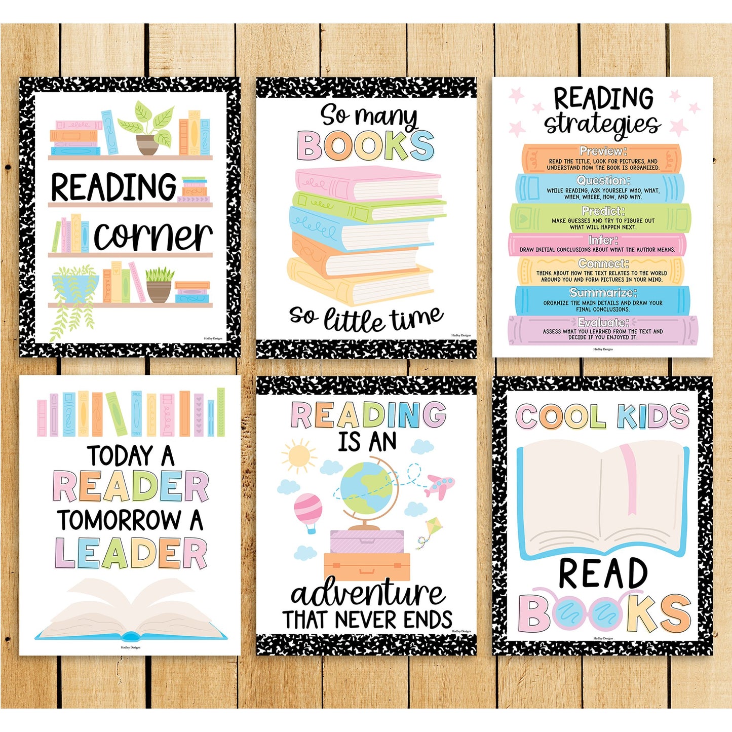 Reading Motivational Posters | Set of 6 | Motivational Posters