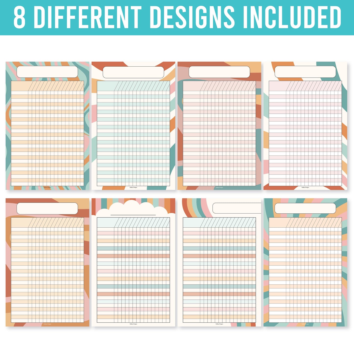 Homework Trackers | Set of 8 | School Supplies