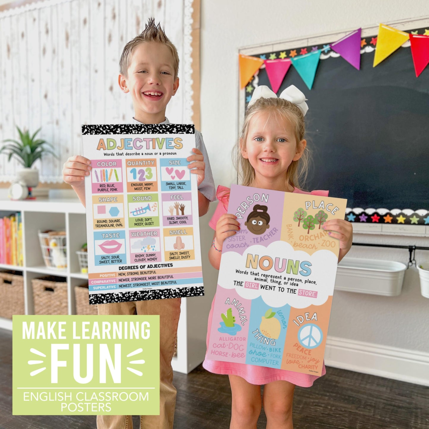 Parts of Speech Posters | Set of 12 | Educational Posters