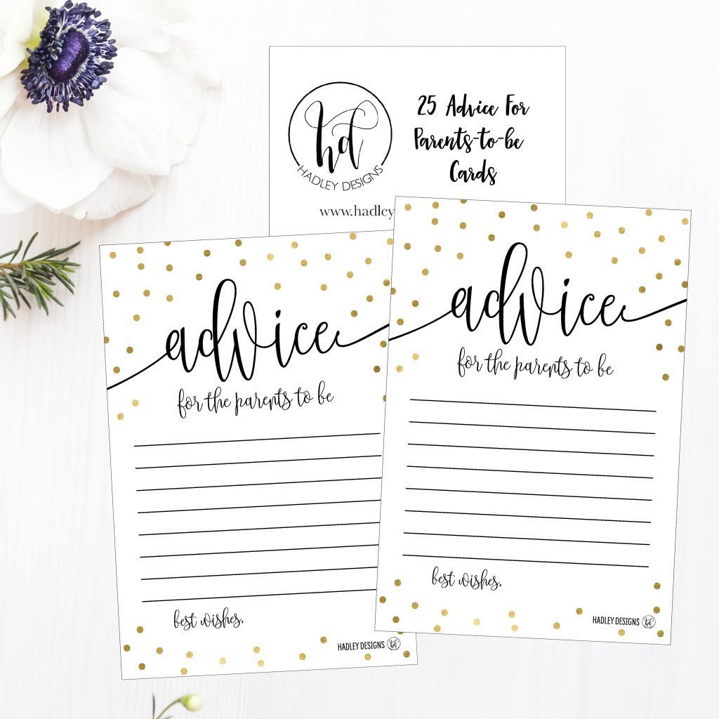 Baby Shower Advice Cards | Set of 50 | Baby Shower Supplies