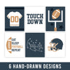 Football Children's Wall Art | Set of 6 | Home Decor