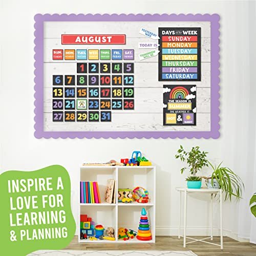 Colorful Bright Chalk Classroom Calendar | Bulletin Board | Classroom Supplies