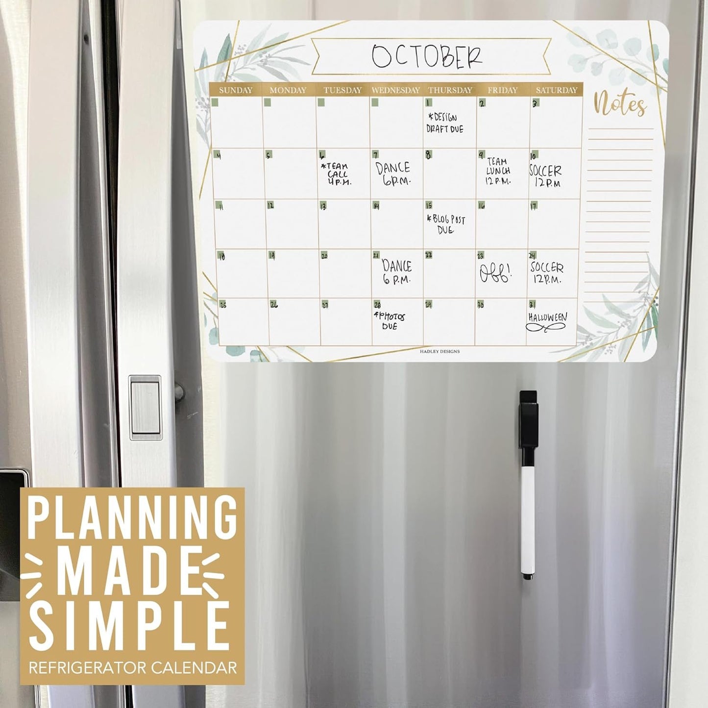 Greenery Magnetic Calendar For Refrigerator Dry Erase - Magnetic Fridge Calendar Dry Erase Magnetic Whiteboard For Fridge, Refrigerator Calendar Magnetic Dry Erase Calendar, Magnet Calendar For Fridge