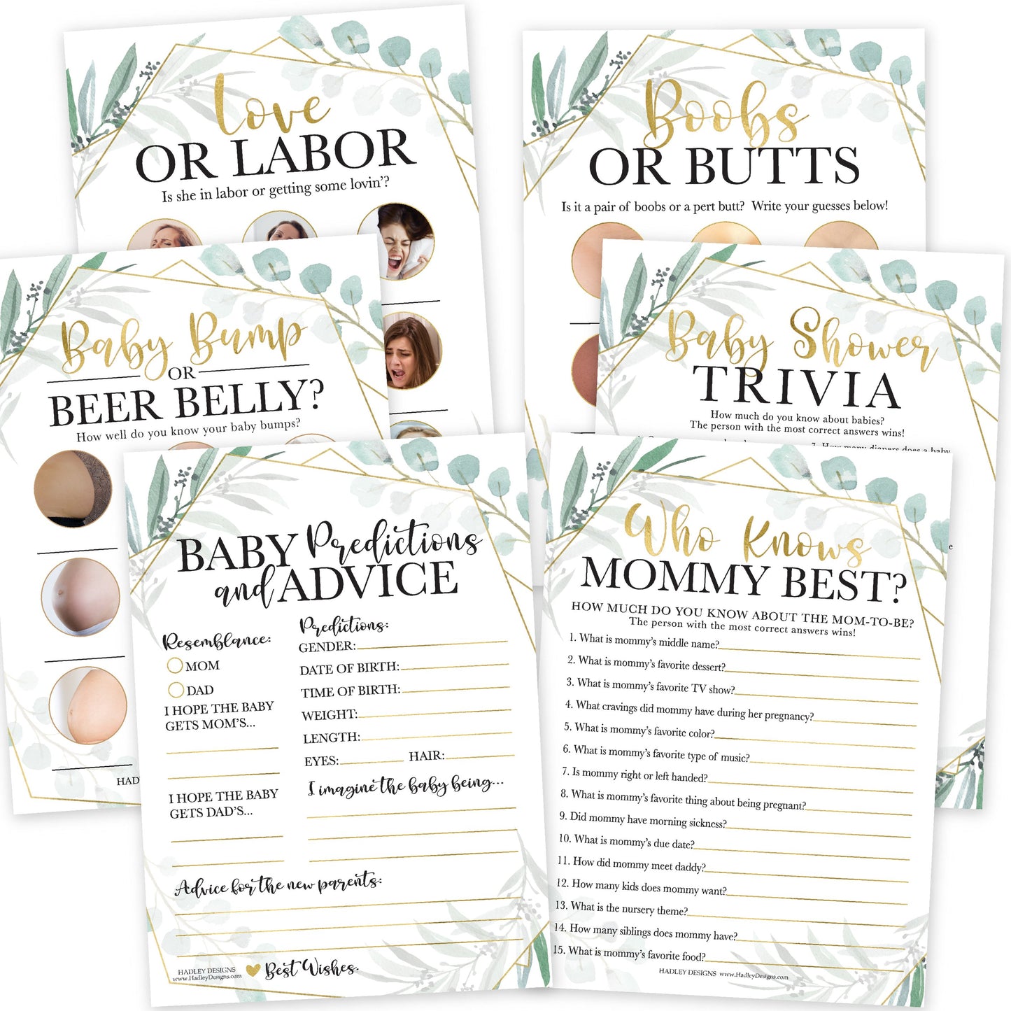 Giant Party Game Bundle | Set of 75 | Baby Shower Games