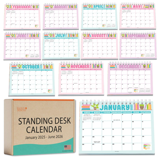 Book Small Desk Calendar | 2025-2026 | Standing Flip Calendar