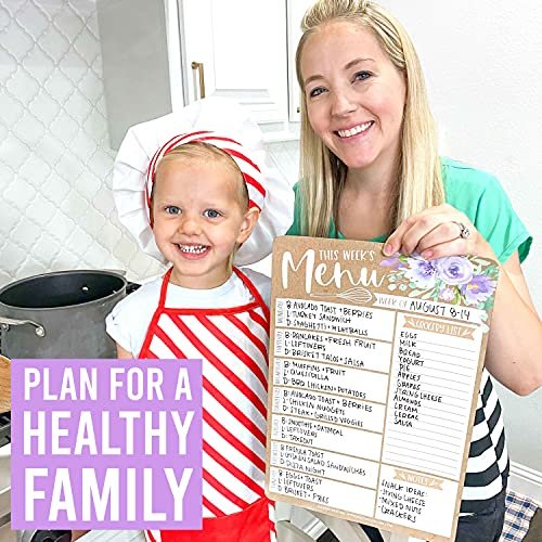 Purple Kraft Floral Magnetic Meal Planner | Weekly | Calendar & Planners