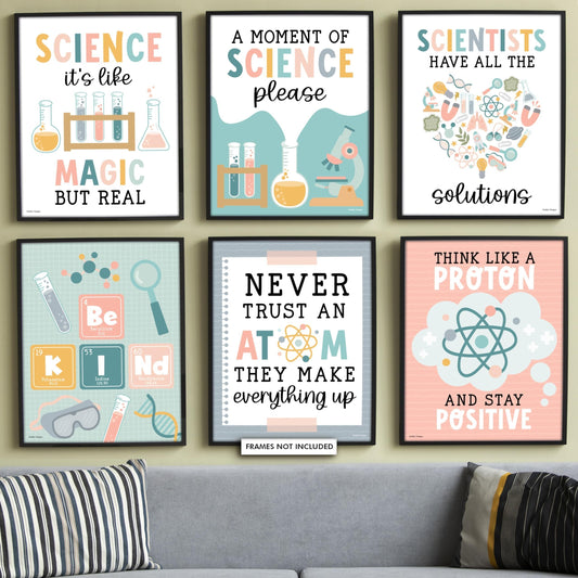 Boho Muted Life Science Posters | Set of 6 | Educational Postesr