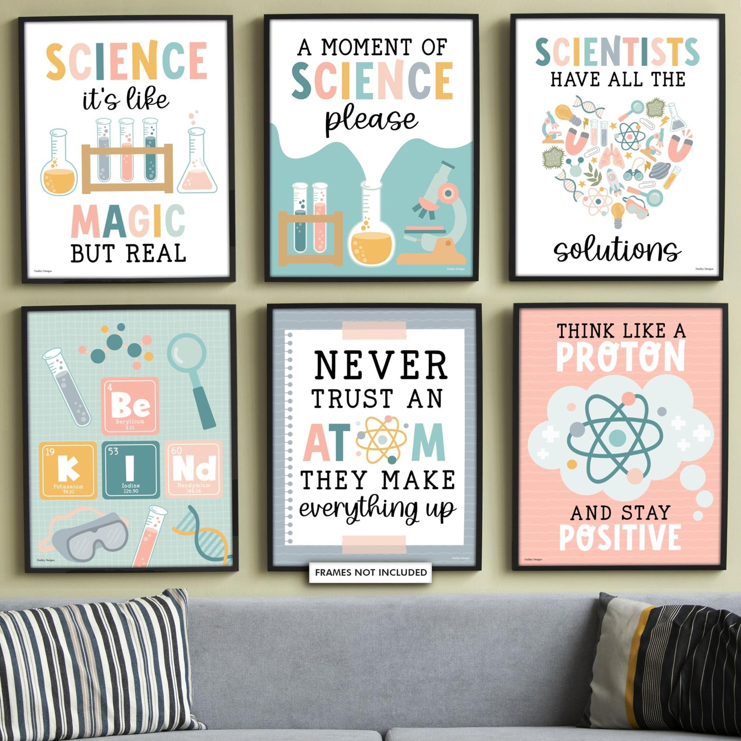 Boho Muted Life Science Posters | Set of 6 | Educational Postesr