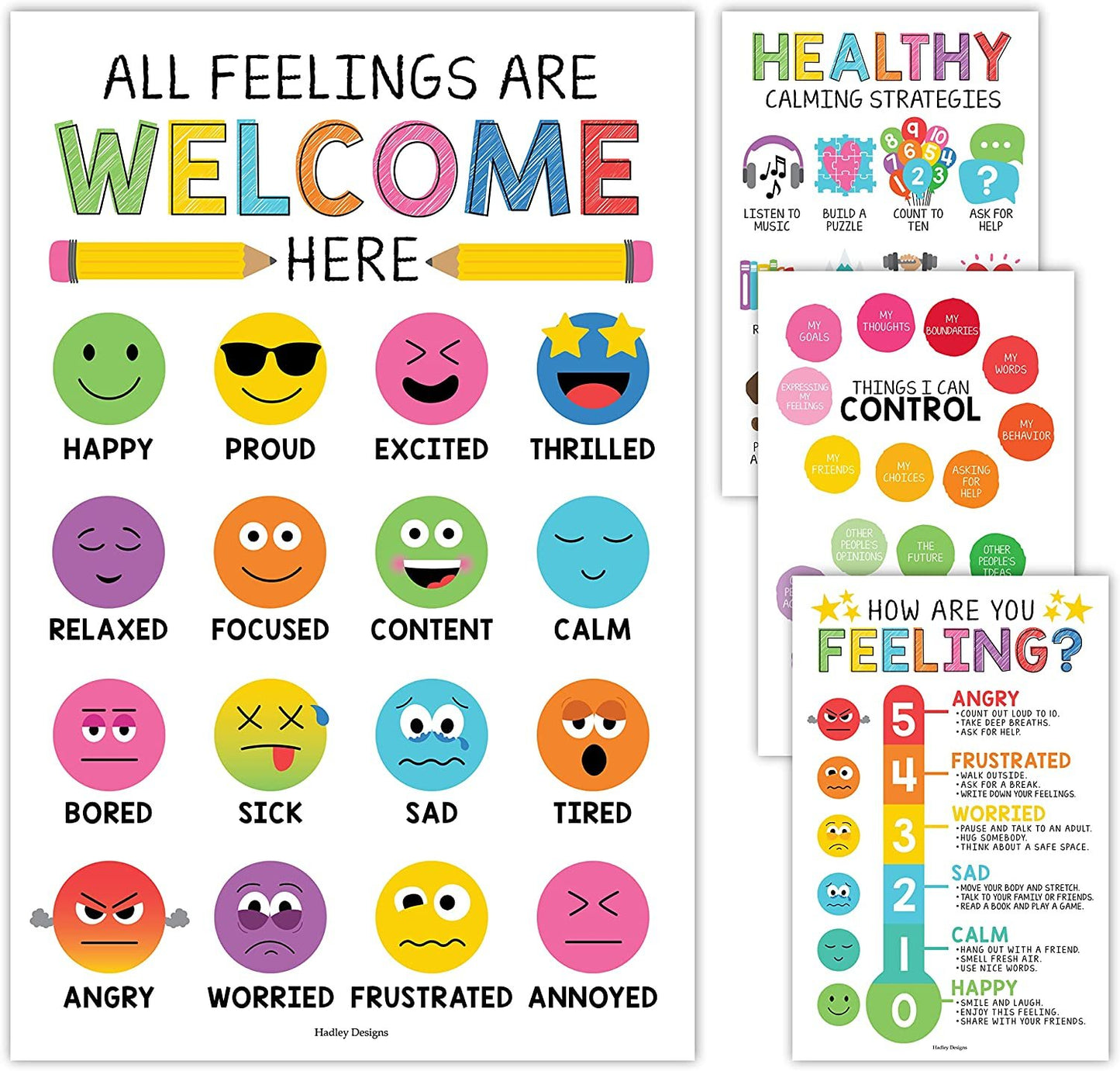 Feelings Posters | Set of 4 | Educational Posters