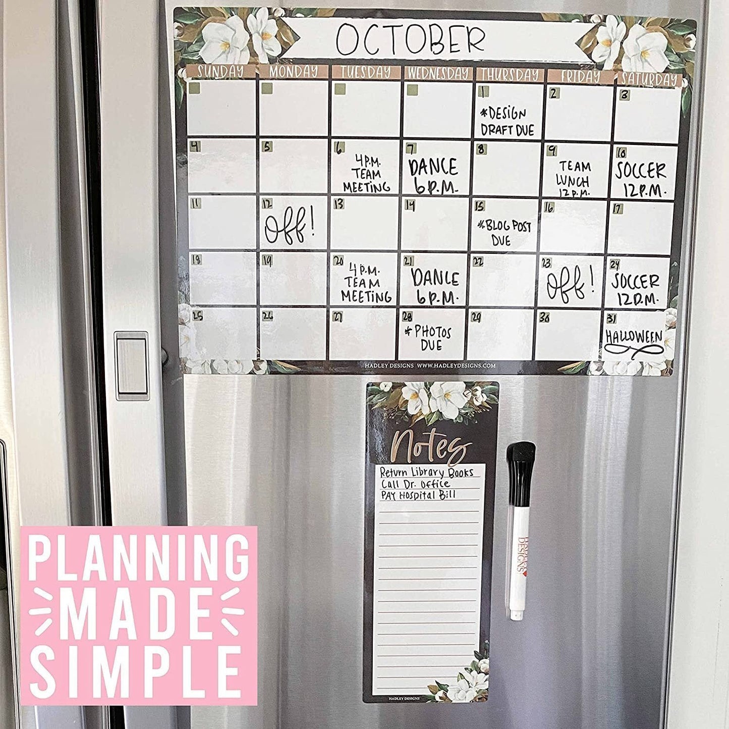 Magnolia Magnetic Calendar | Dry-Erase | Calendars & Planners