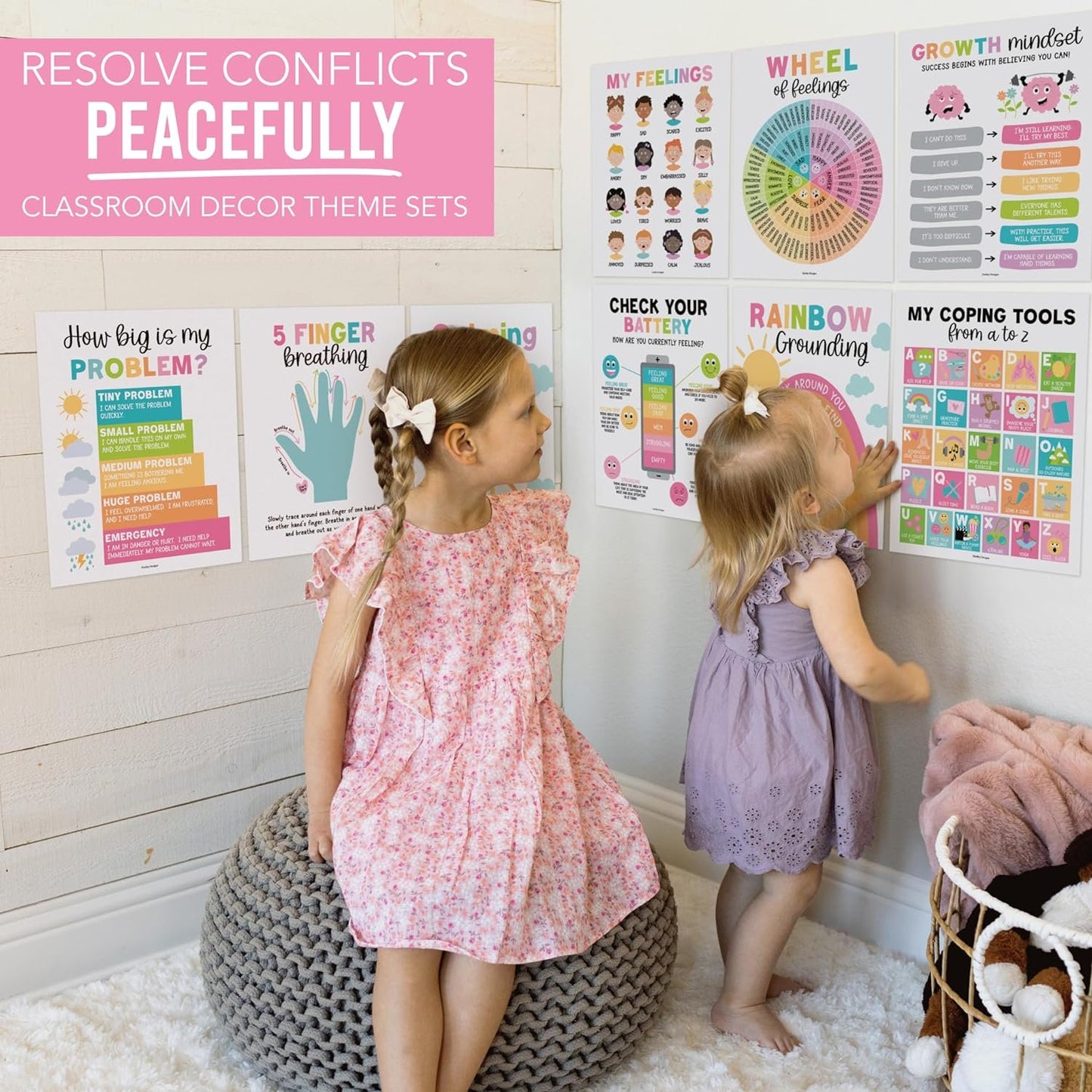 Colorful Pastel Calming Corner Posters | Set of 9 | Classroom Decor