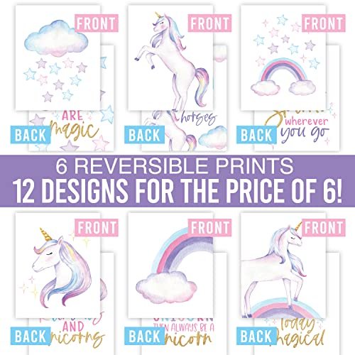 Unicorn 2 Children's Wall Art | Set of 6 | Home Decor