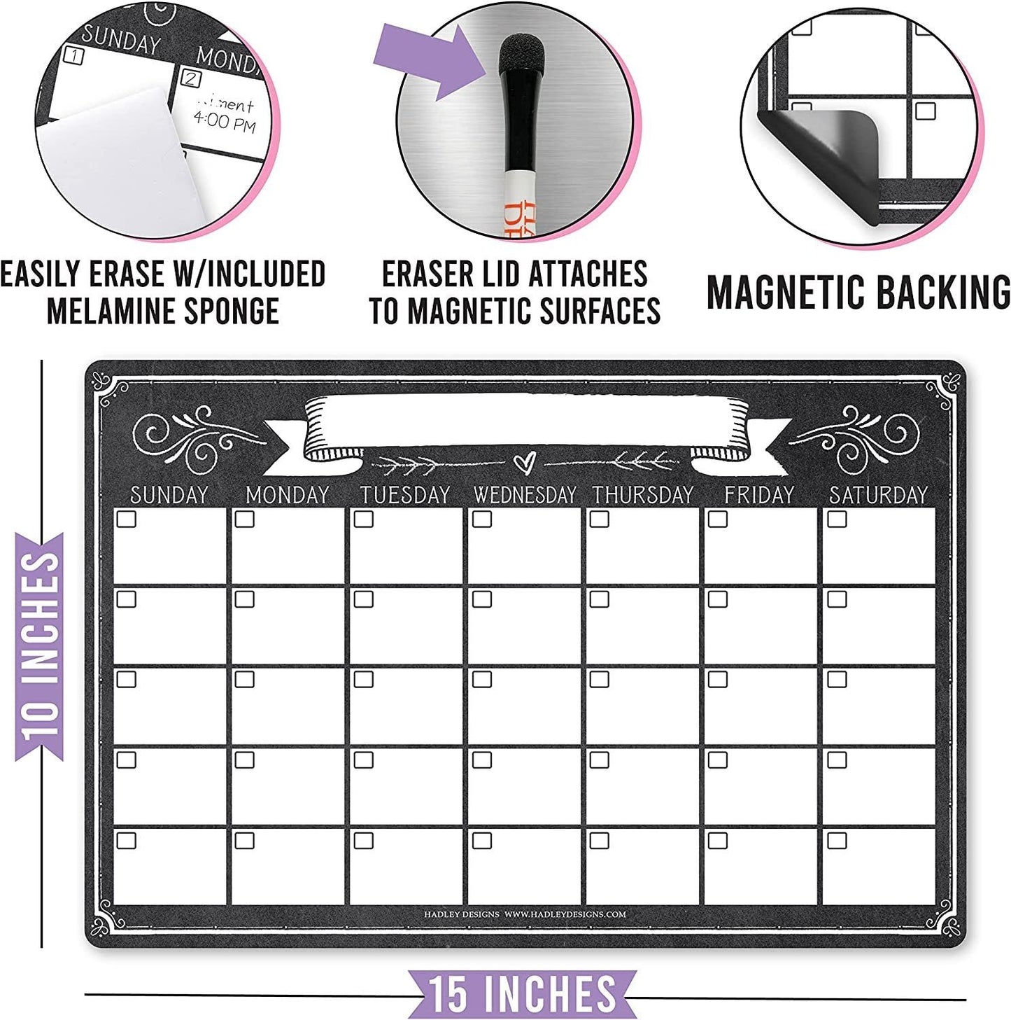 Vintage Magnetic Calendar | Dry-Erase | Calendars & Planners