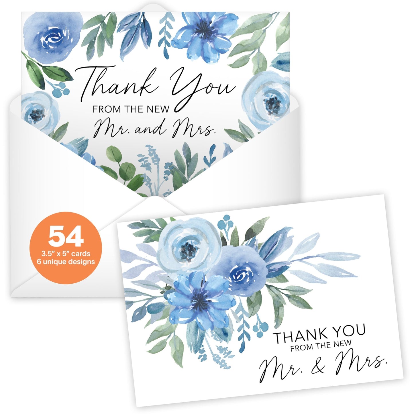 Wedding Thank You Cards | Set of 54 | With Envelopes