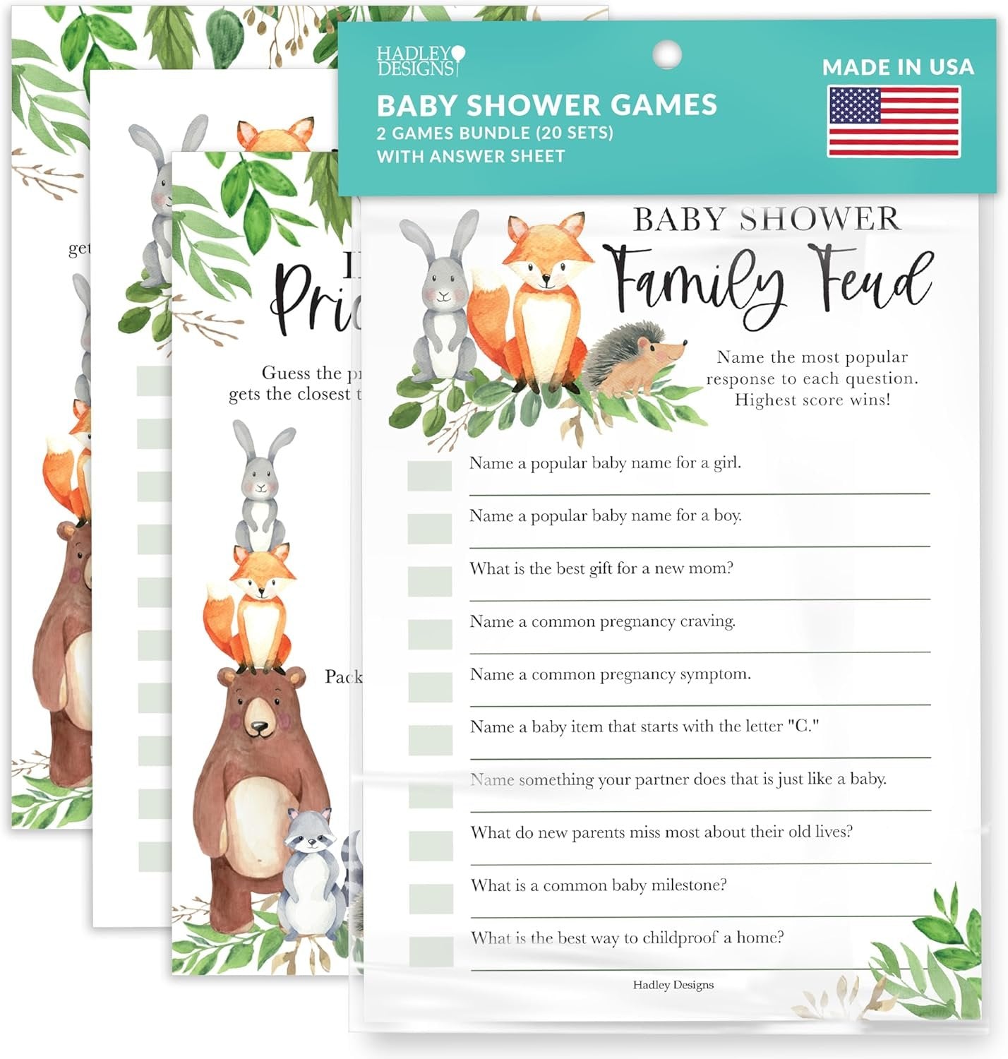 20 Woodland Baby Shower Games Gender Neutral - Hilarious Baby Shower Games For Girl, Funny Baby Shower Games Boy, The Price Is Right Baby Shower Game Cards, Baby Games For Baby Shower Family Feud Game