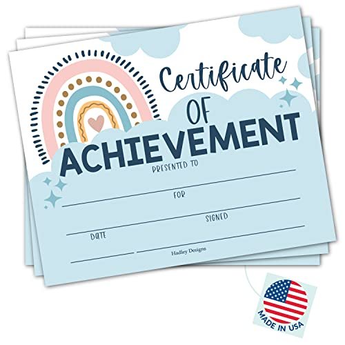 Boho Rainbow Certificate of Achievement | Set of 25 | Awards