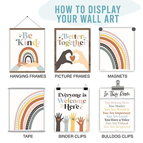 Boho Rainbow Diversity Posters | Set of 6 | Educational Posters