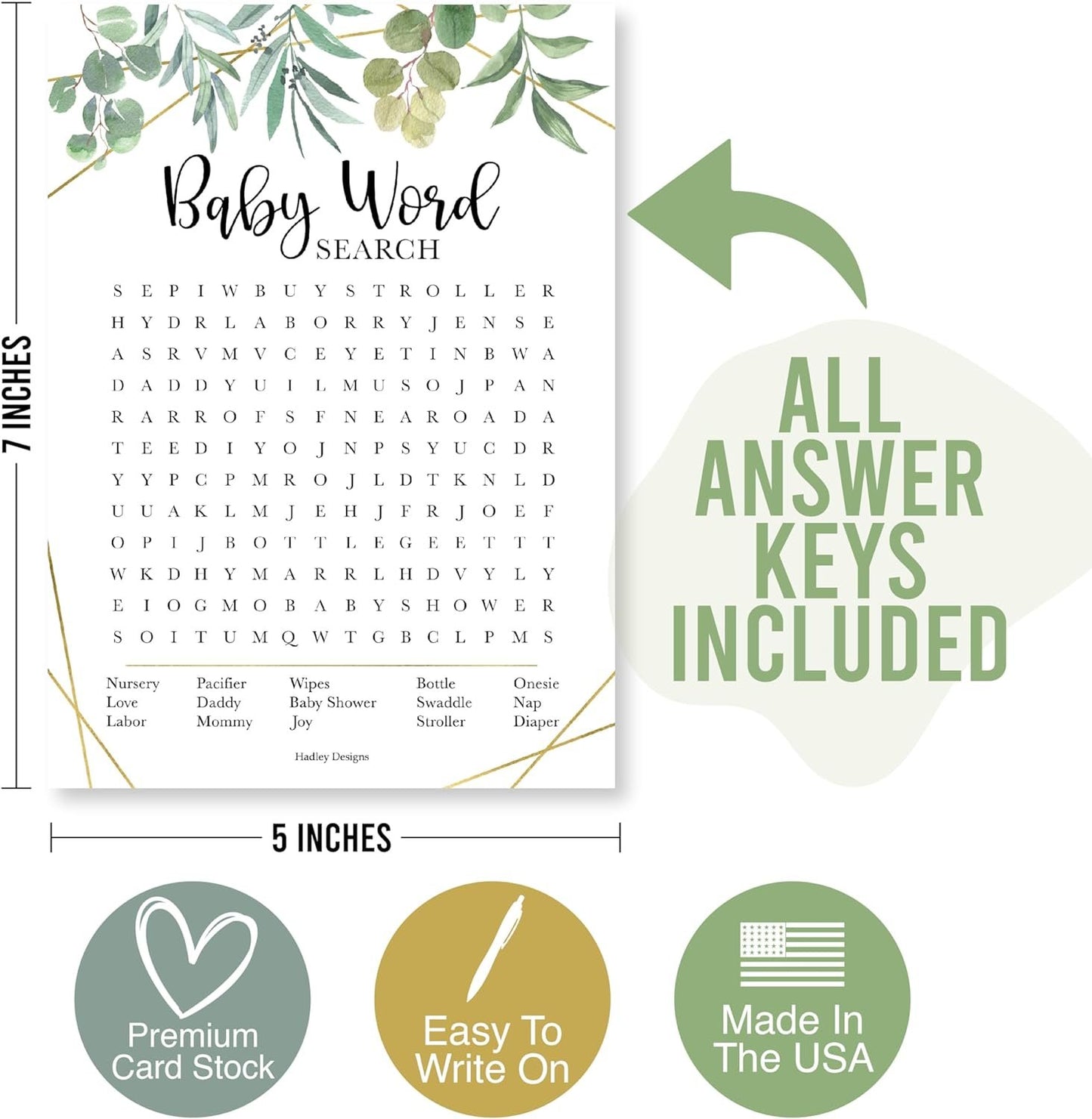 40 Greenery Baby Shower Games Gender Neutral - Baby Girl Baby Shower Bingo Game Girl, Who Knows Mommy Best Baby Shower Game, Boy Baby Shower Word Search Game, Advice Cards Baby Shower Mad Libs Game