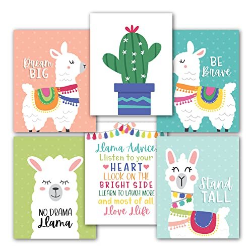 Llama Children's Wall Art | Set of 6 | Home Decor