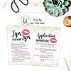 25 Lipstick Application Instructions Tips and Tricks Distributor Supplies Card Directions, Lip Sense Business Marketing Party Lipsense Younique Mary Kay Avon Amway Seller Perfect Starter Kit Thank You