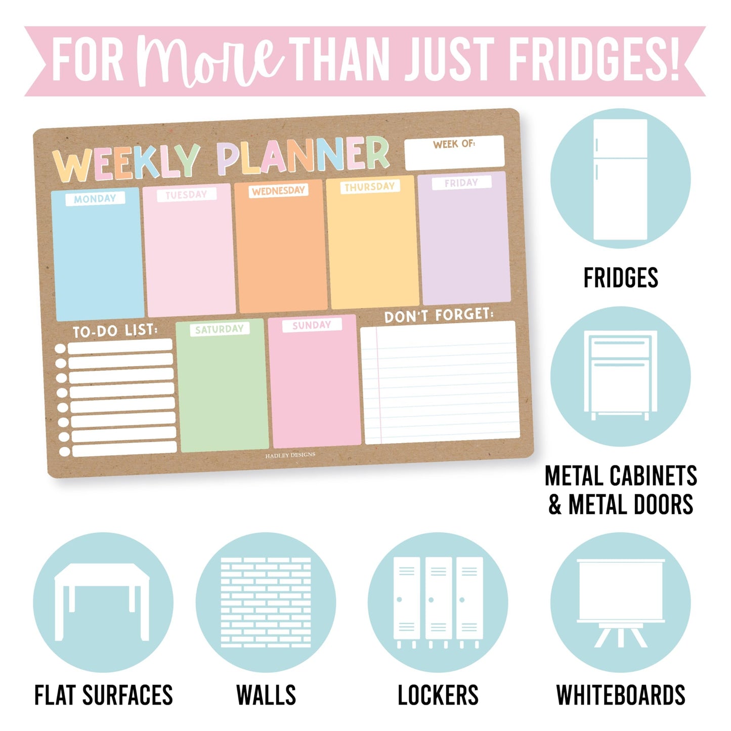 Rustic 2 Fridge Weekly Calendar | Magnetic & Dry Erase | Calendars & Planners