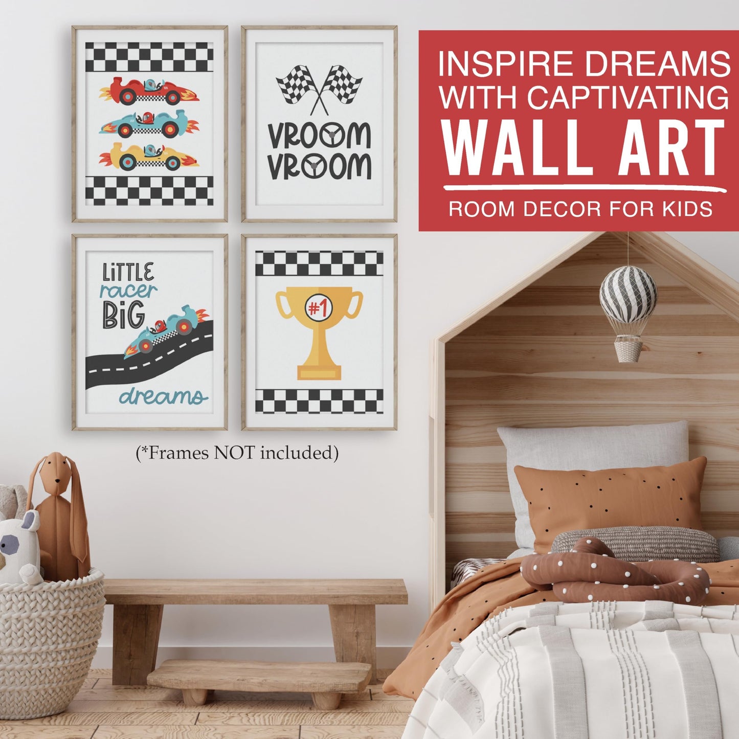 Race Car Children's Wall Art | Set of 6 | Home Decor