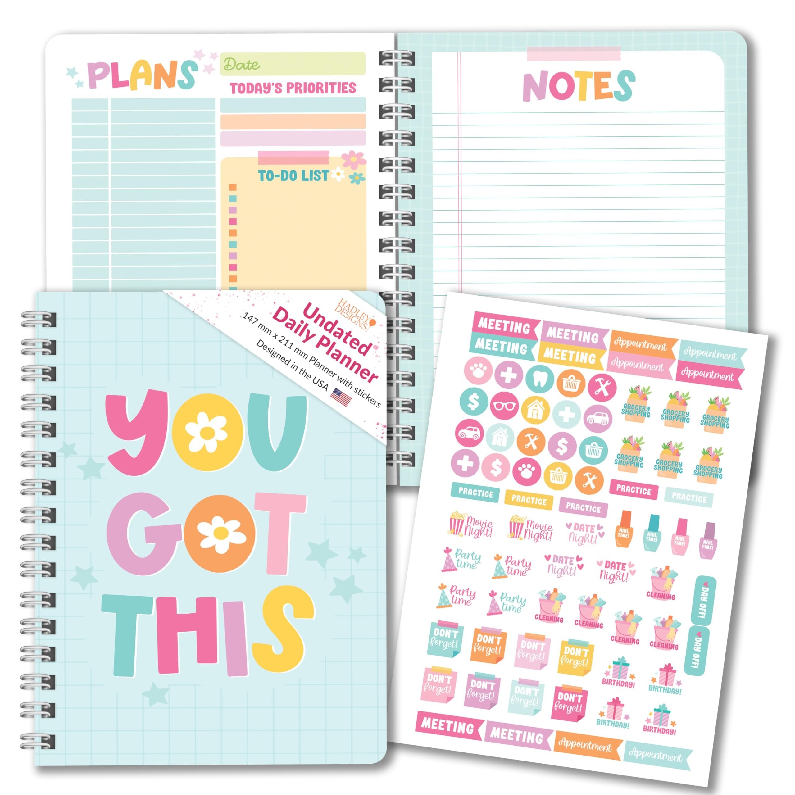 Daily Planner | Undated | Calendars & Planners - SAMPLE