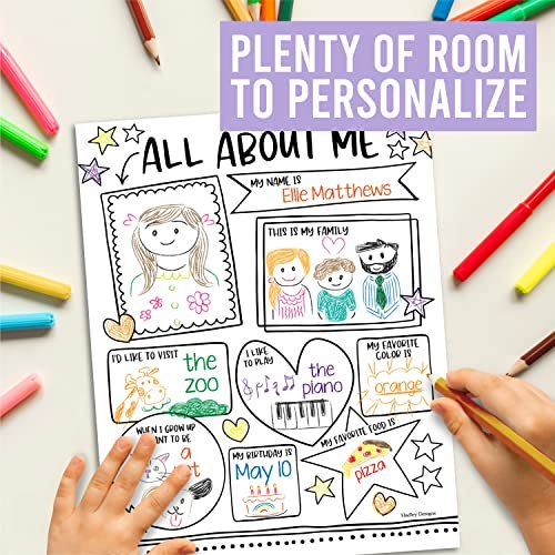 Black & White All About Me Posters | Set of 20 | Educational Posters