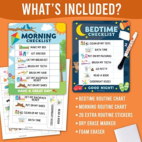 Doodle Day & Night Routine Charts | Daily Schedule | Educational Charts