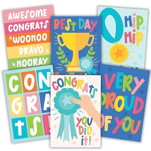 Folded Congratulations Cards | Set of 24 | Cards & Party | Envelopes Included