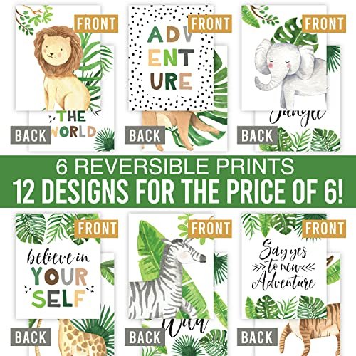 Safari Children's Wall Art | Set of 6 | Nursery Decor