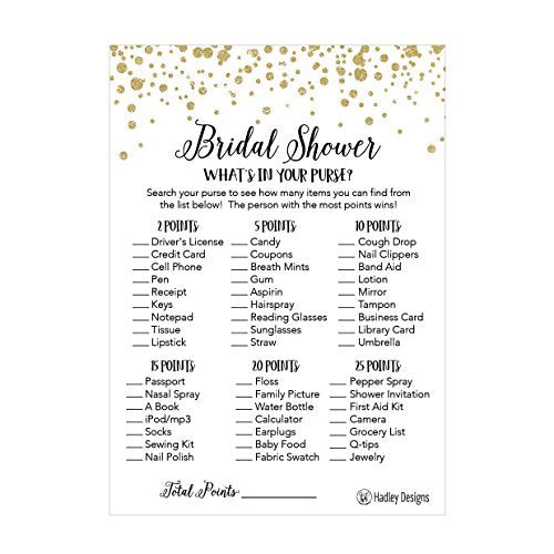 What's In Your Purse Bridal Bridal Shower Game | Set of 25 | Wedding Supplies