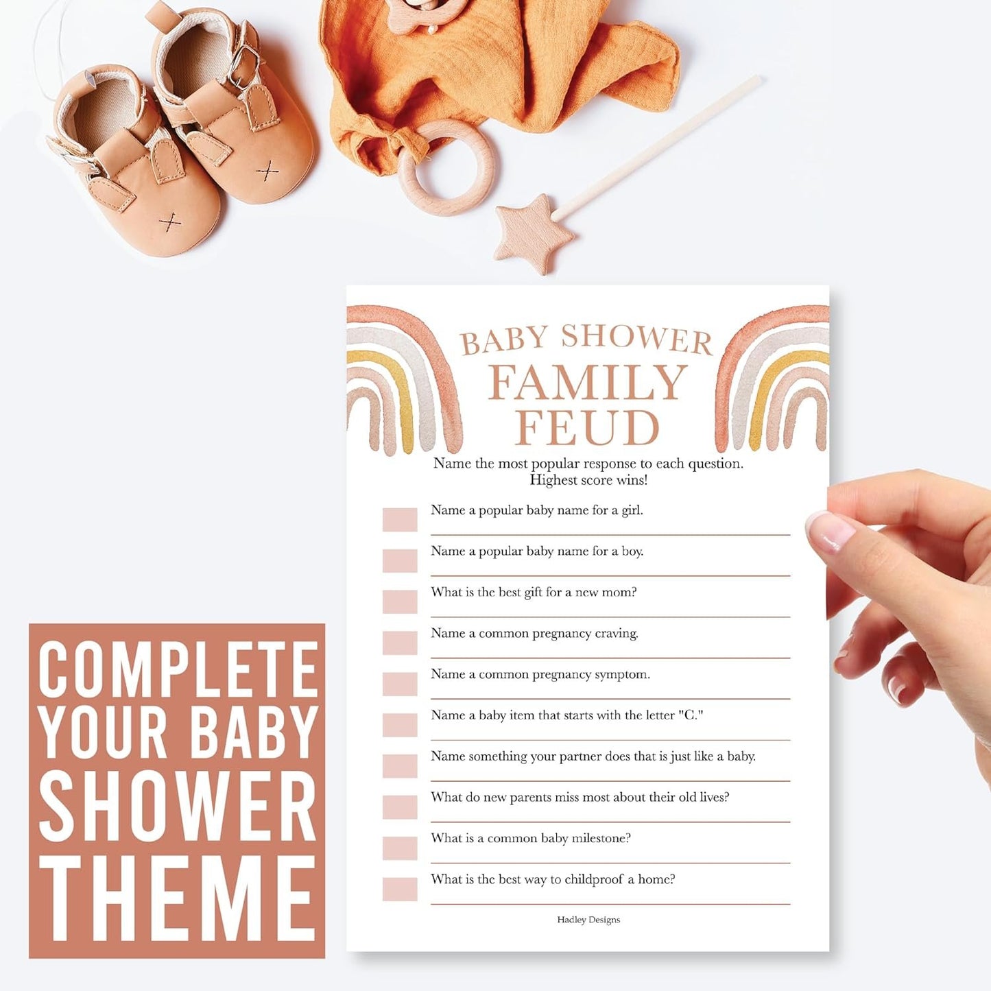 20 Boho Baby Shower Games For Girl - Hilarious Baby Shower Games Girl, The Price Is Right Baby Shower Game Cards, Baby Games For Baby Shower Family Feud Game, Baby Girl Baby Shower Games Funny