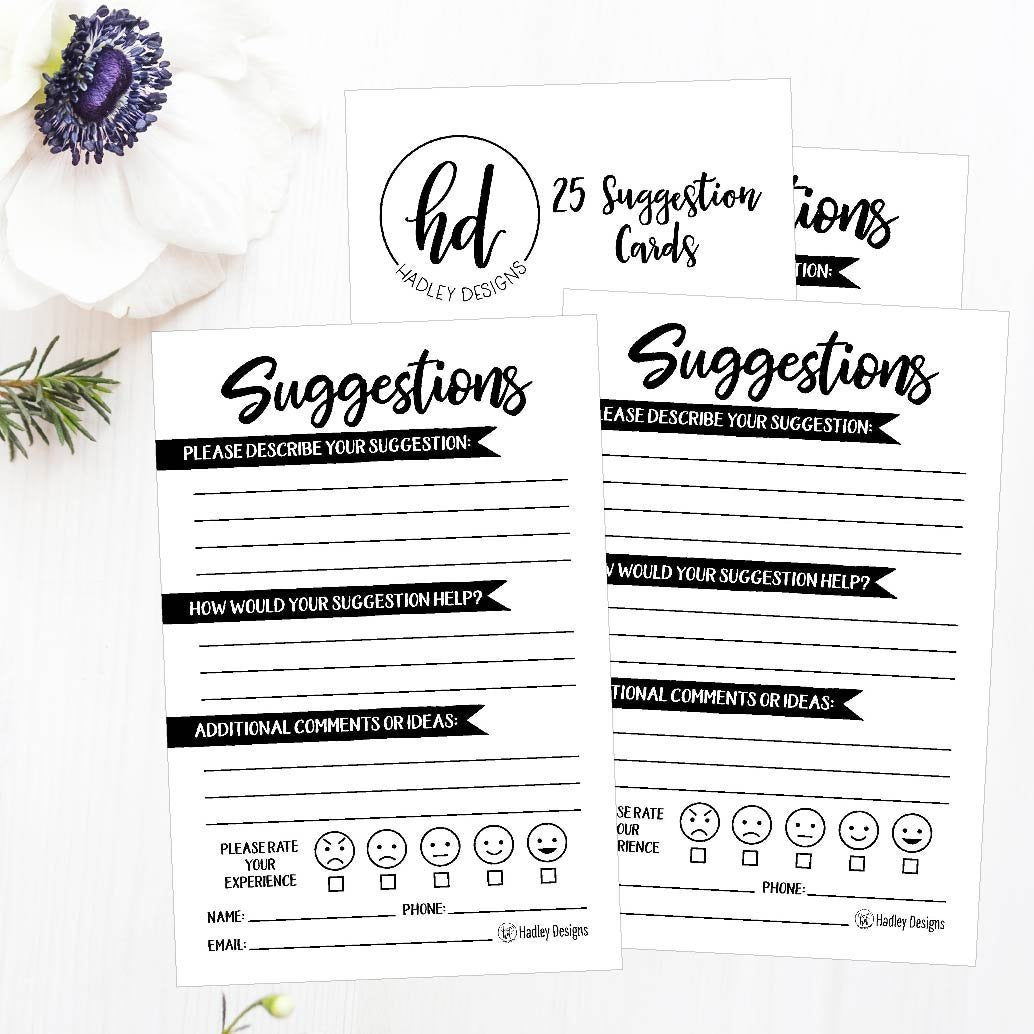 Suggestion Cards | Set of 24 | 4x6 | Business Supplies