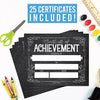 Black & White Chalk Certificate of Achievement | Set of 25 | Awards