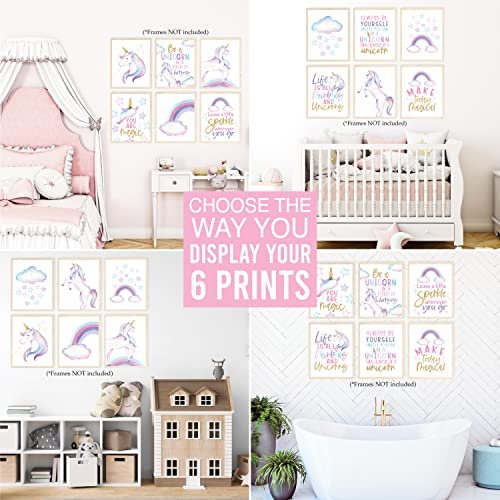 Unicorn 2 Children's Wall Art | Set of 6 | Home Decor