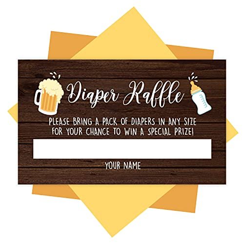 Diaper Raffle Cards | Set of 25 | Baby Shower Supplies