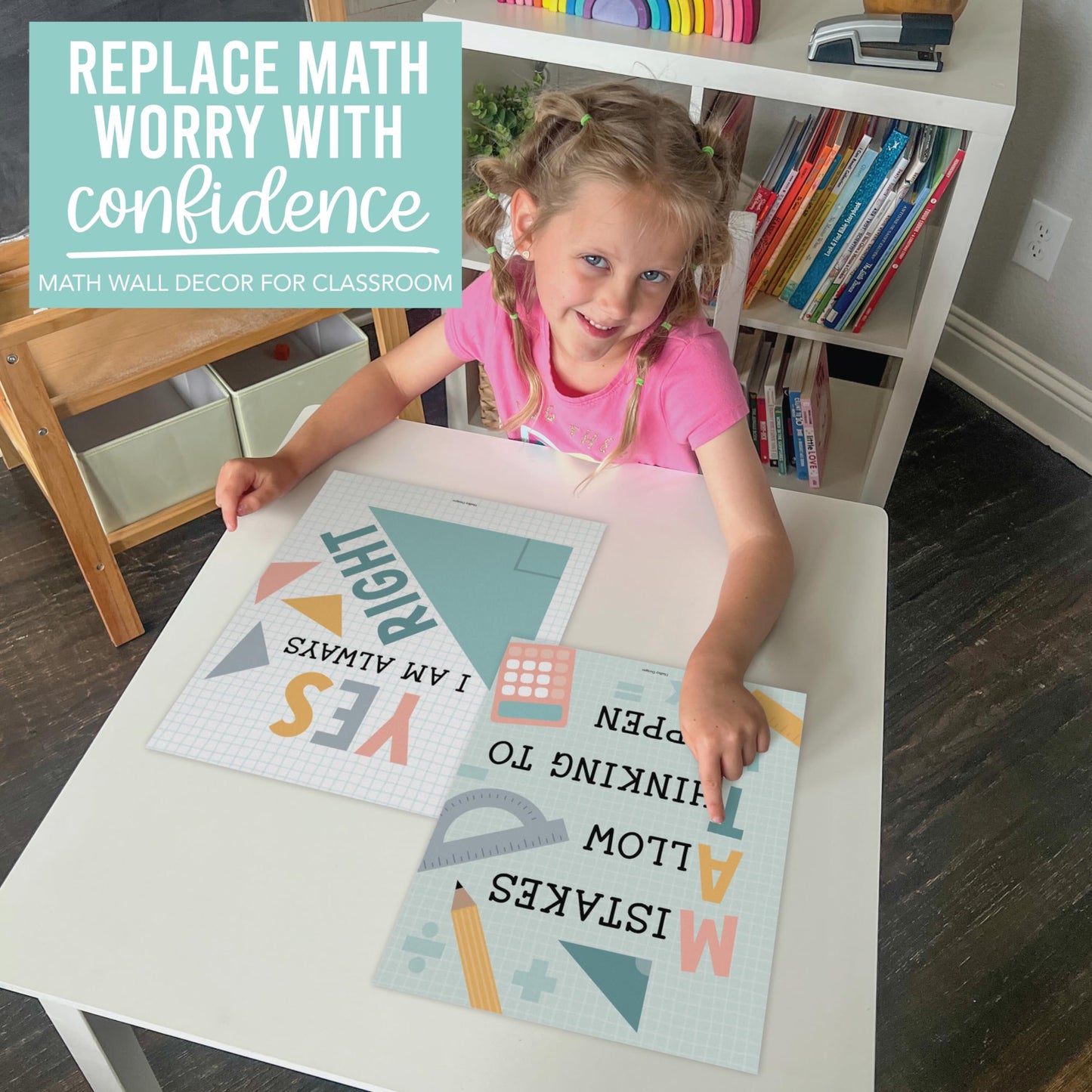 6 Boho Math Posters For Elementary School - Middle School Math Posters For Middle School, Math Posters For High School, Math Classroom Must Haves, Math Classroom Decor, Math Bulletin Board Sets