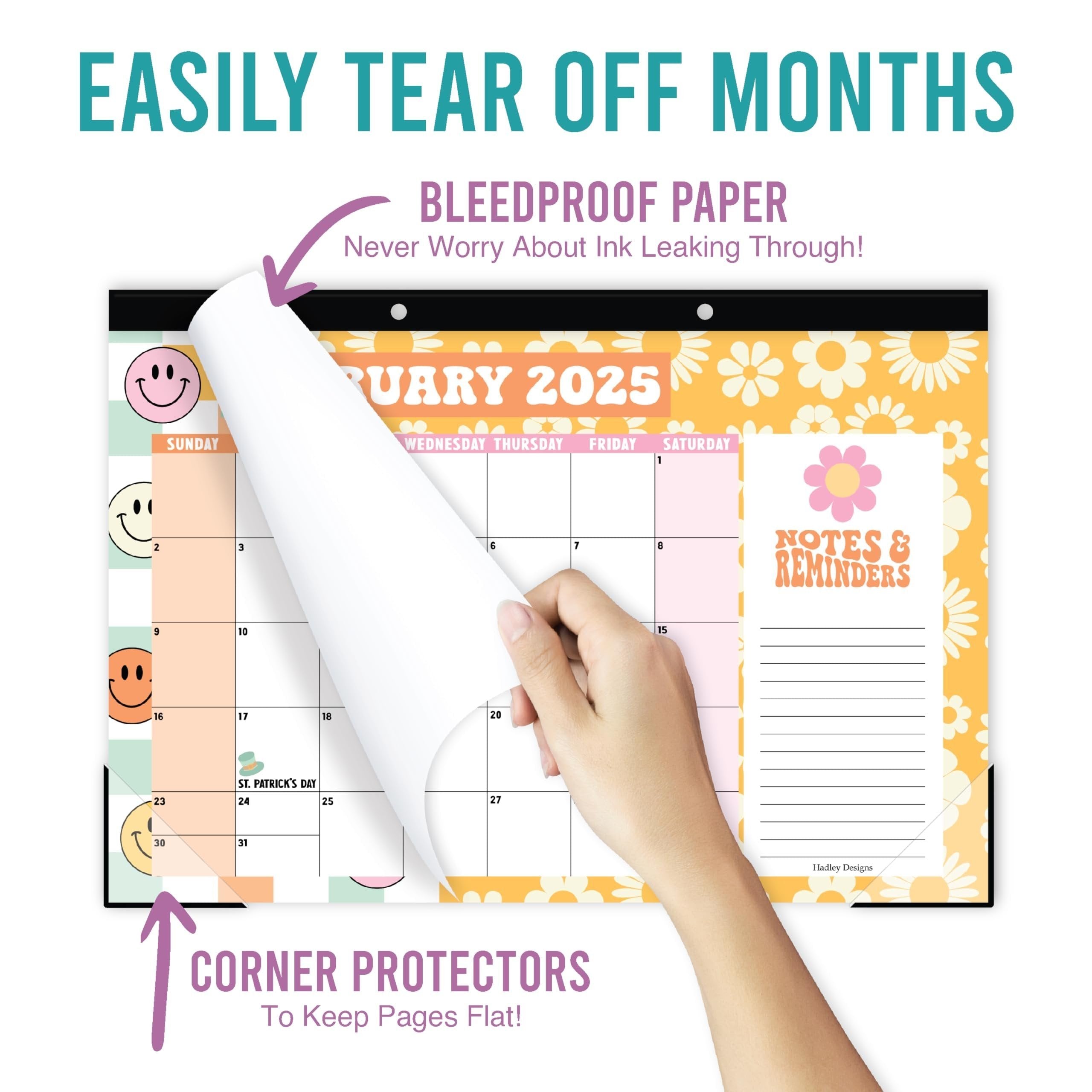 Retro Large Desk Calendar | 18-Months | 2025-2026 | Calendars & Planners - SAMPLE