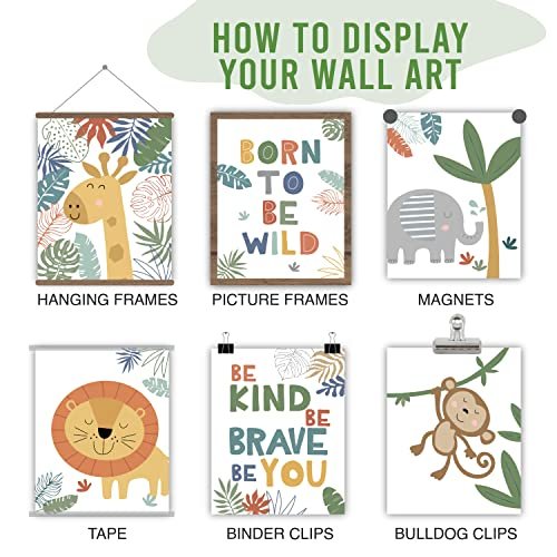 Safari 2 Children's Wall Art | Set of 6 | Nursery Decor