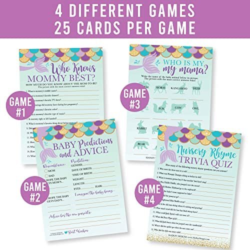 Who Knows Mommy Best, Animal Names, Nursery Rhymes, Advice Baby Shower Games | Set of 50