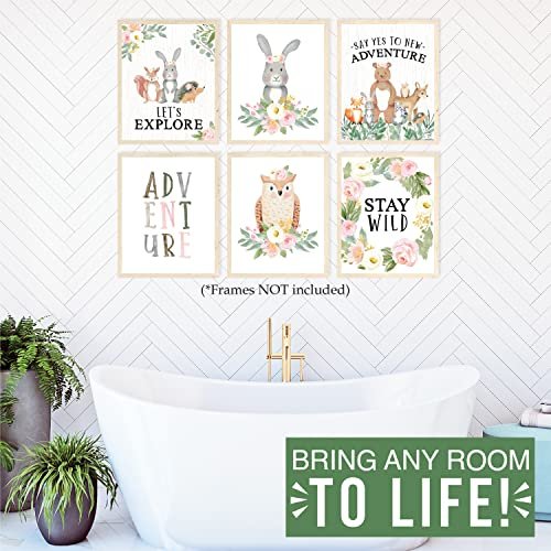 Woodland Animal Children's Wall Art | Set of 6 | Nursery Decor