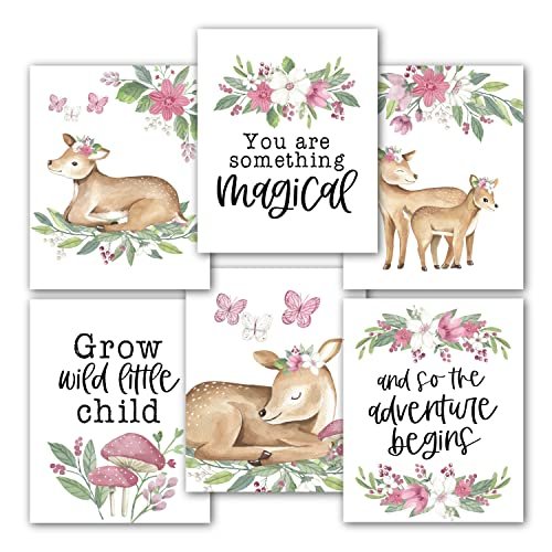 Deer Children's Wall Art | Set of 6 | Nursery Decor