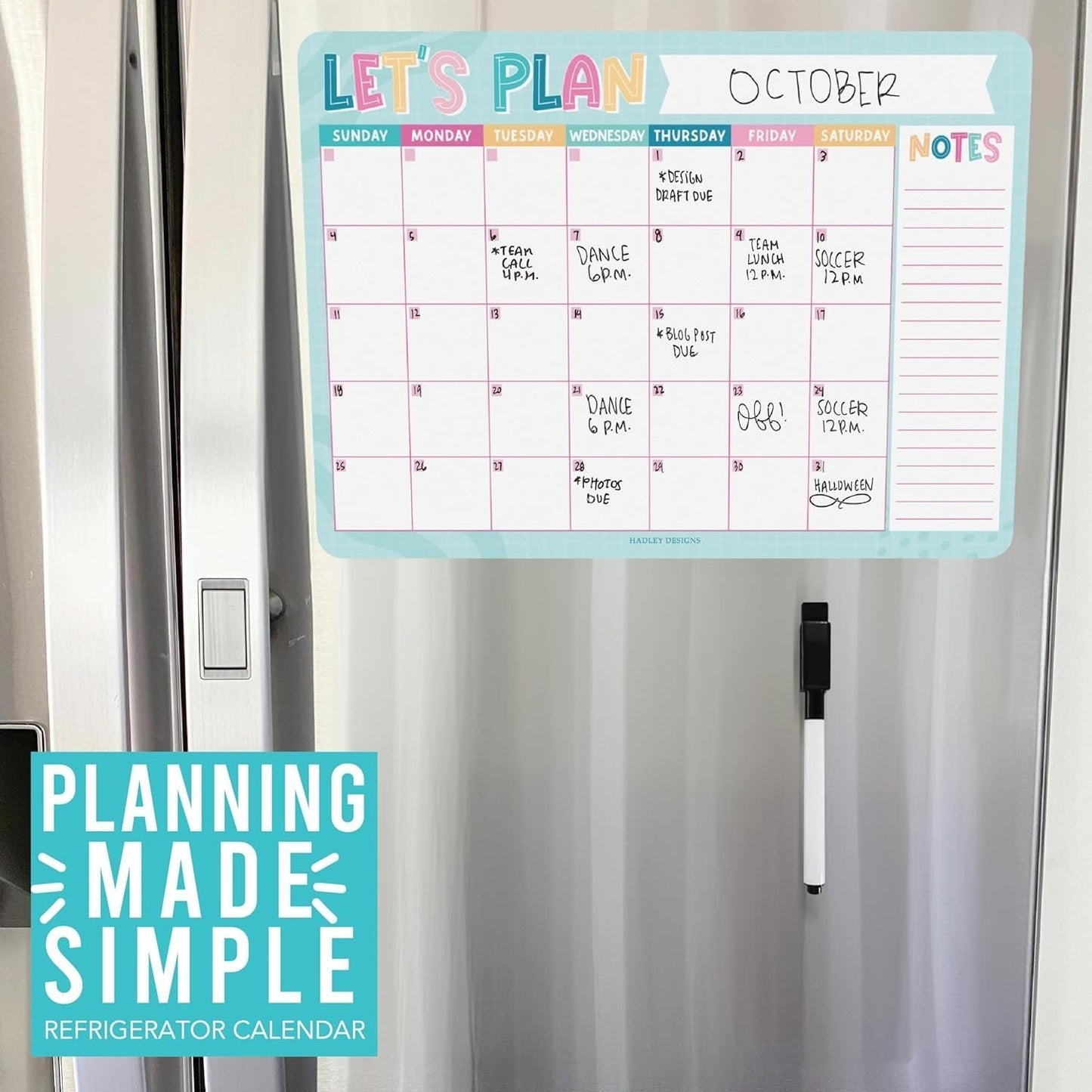 Colorful Magnetic Calendar | Dry-Erase | Calendars & Planners