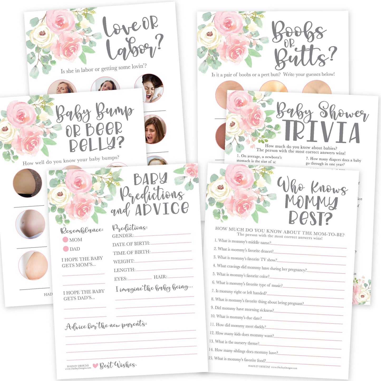 Giant Party Game Bundle | Set of 75 | Baby Shower Games