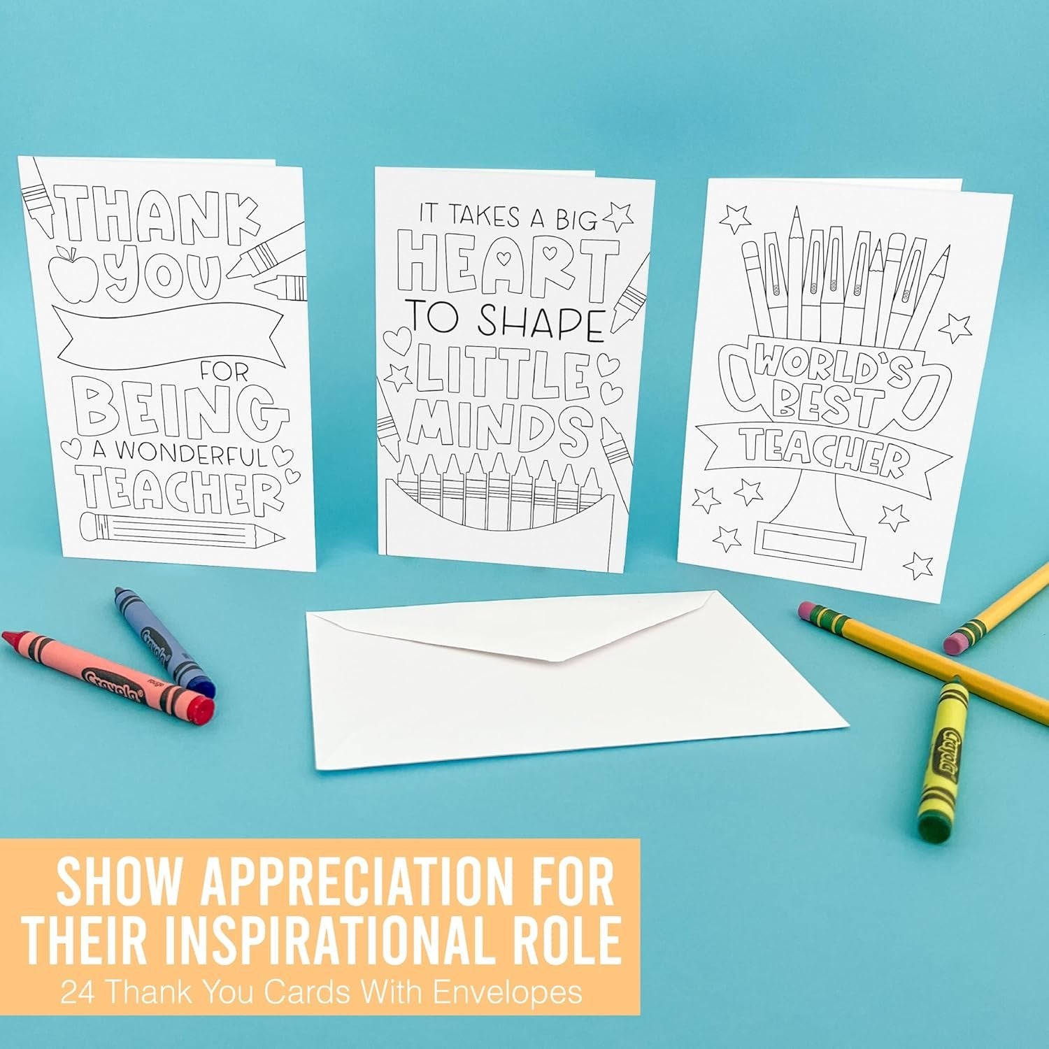 Teacher Thank You Cards | Set of 24 | 4" x 6"